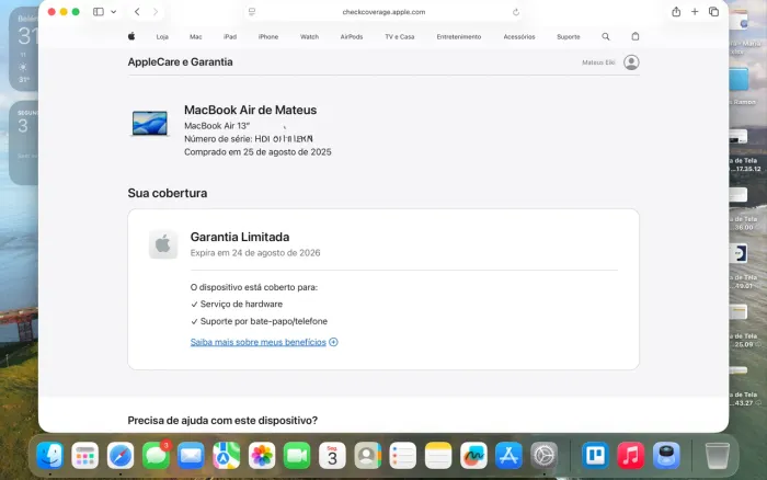 MacBook M4 13 polegadas