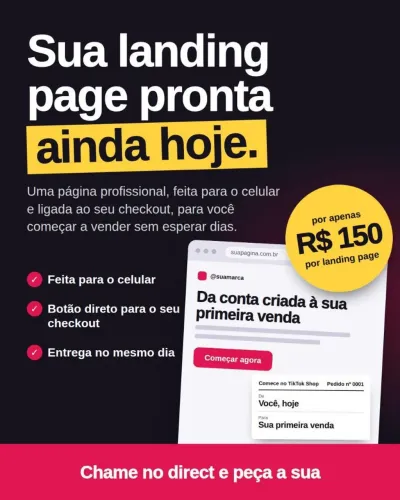Faço sua página de vendas ainda hoje!