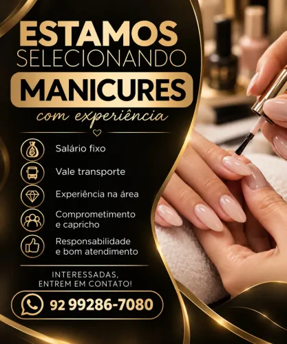 Vagas para manicures com experiência