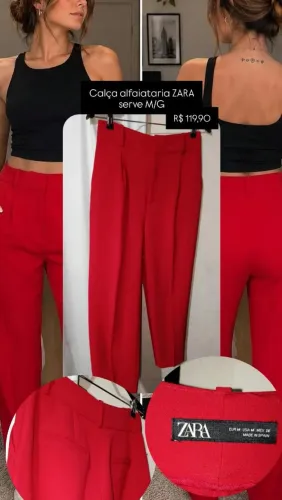 Calça Alfaiataria Zara M/G