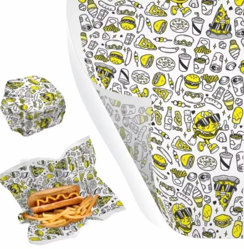 Papel Acoplado ( 400 folhas) Fast Food para Alimentos com Película <br>Fast Food para 