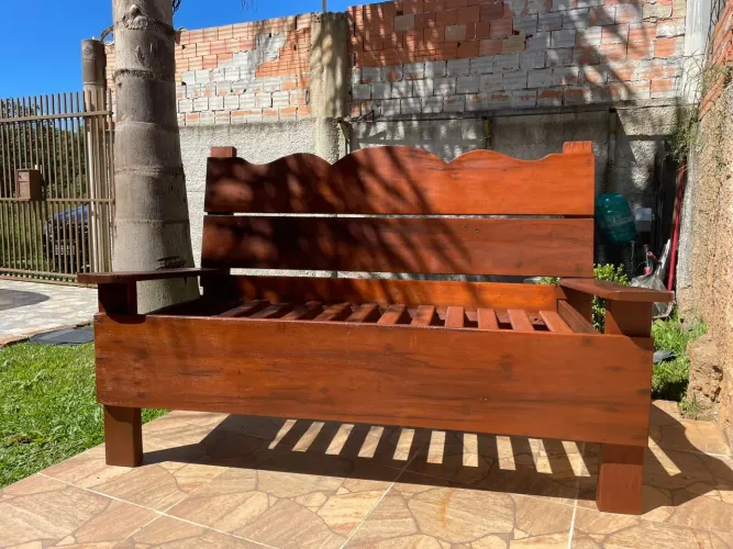 Banco rústico madeira maciça em imbuia