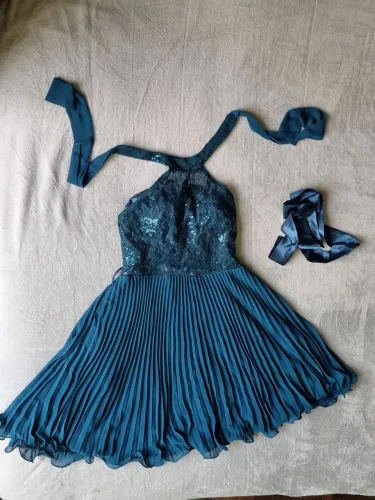 Vestido de festa azul petróleo M