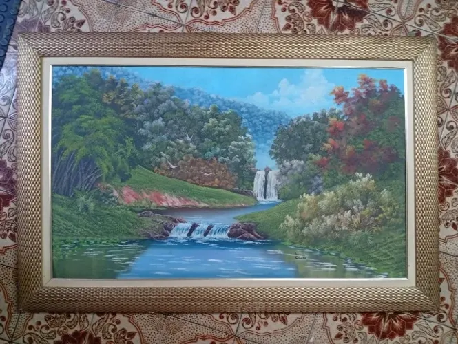 Quadro pintura a óleo! Comp 1.50. Larg 50 cm. 150,00. Retirar no local