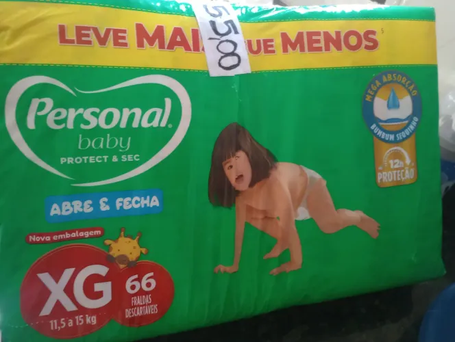 Fralda infantil personal Nova XG 66 fraldas