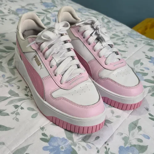Tênis Puma Carina Street (Branco e Rosa) - Pouco Uso! Tam. 38