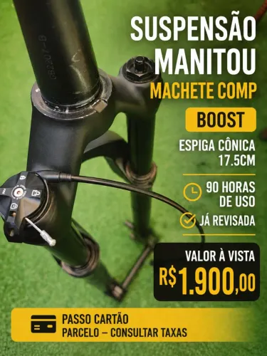 Suspensão manitou machete comp... Apenas 90 horas de uso...já revisada