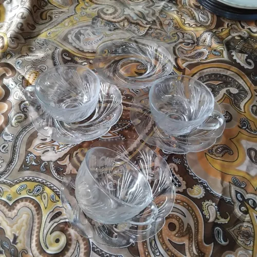 3 xícaras de chá vidrao