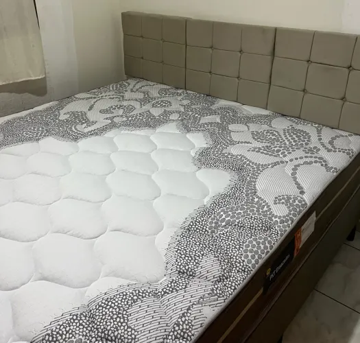 CAMA SUPER KING SIZE COMPLETA BASES COLCHÃO MOLAS ENSACADAS E CABECEIRA DE BRINDE
