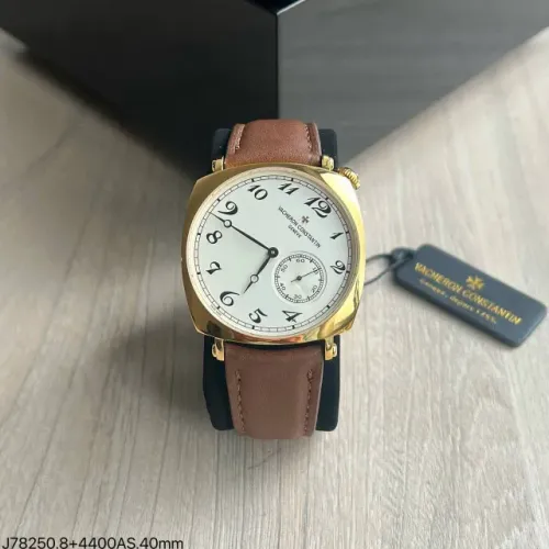 Relogio Vancheron Constantin Geneve - ETA S/c - Mostrador Bege e Pulseira de Couro