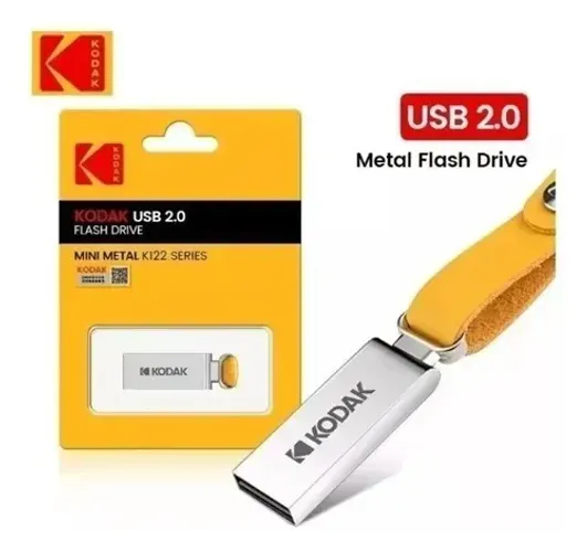 Pendrive Kodak Mini 64gb Usb 2.0 Série K122 Colorido Full Cor Prateado