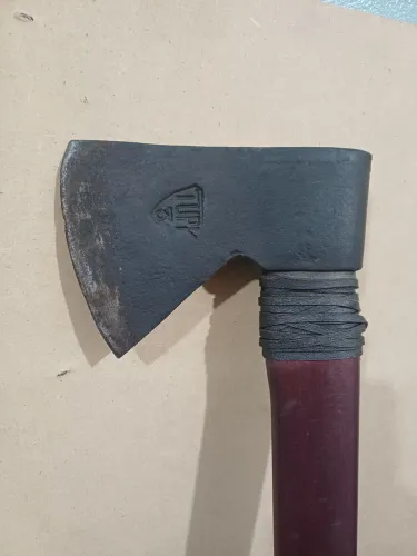 Antigo machado tupy N3 aço forjado cabo roxinho novo lenhador 