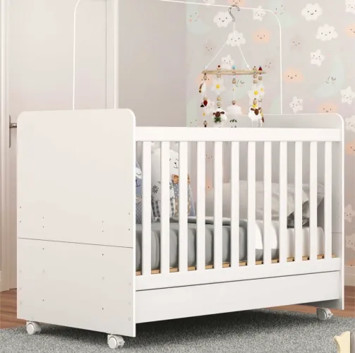 Berço branco 3x1 com colchão incluso - marca pimpolho 