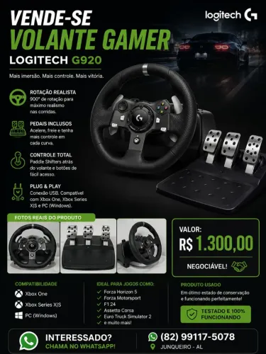 Volante Gamer Logitech G20 - R$ 1.300 Negociável! Excelente estado