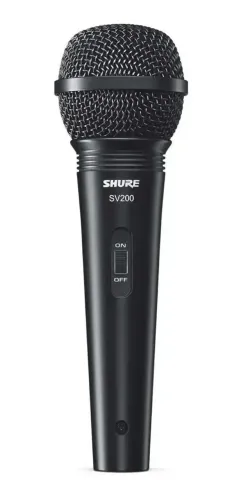 Microfone de Mão Shure SV200 Cardioide para Karaokê e Vocais com Som Nítido e Alta Saída