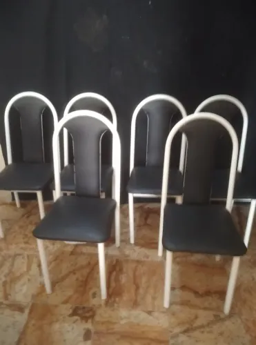 Cadeiras de metal 6 unidades 