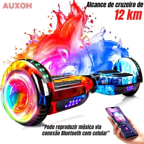 6,5" Infantil Hoverboard Skate  Bluetooth, Som Iluminação e Motor de 600W Unissex. 