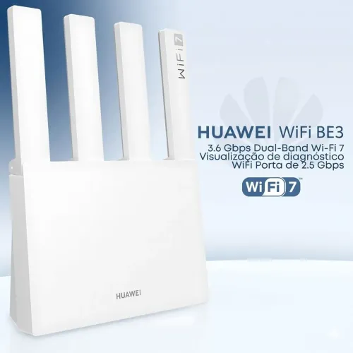 Roteador Huawei Wi-Fi BE3 Wi-Fi 7 3.6 gpbs dual band Wi-Fi 7
