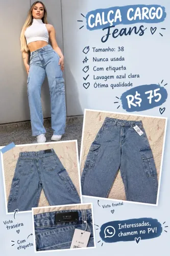 Calça cargo feminina tamanho 38