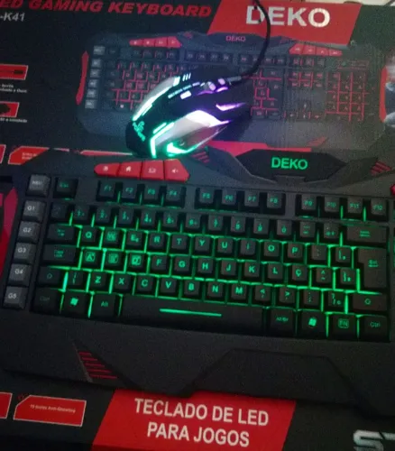 Kit gamer teclado e mouse na promoção pegando dois tem desconto
