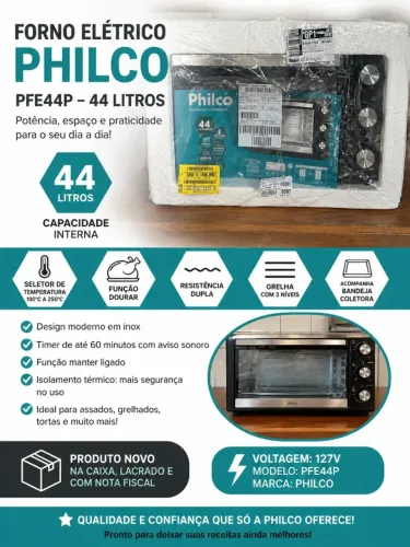 FORNO ELÉTRICO PHILCO 44L - NOVO
