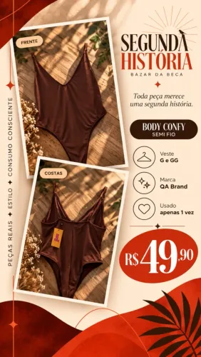 BODY CONFY SEMI FIO MARROM