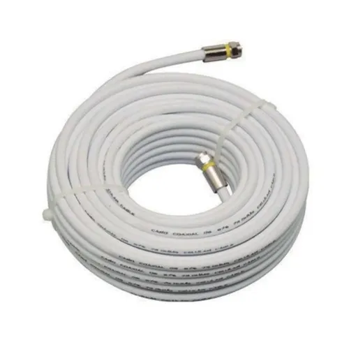 Cabo Coaxial Branco 10m para Antena Tv Pronto para Uso