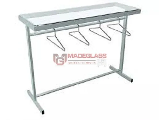 Balcão Mesa Central com tampo de vidro