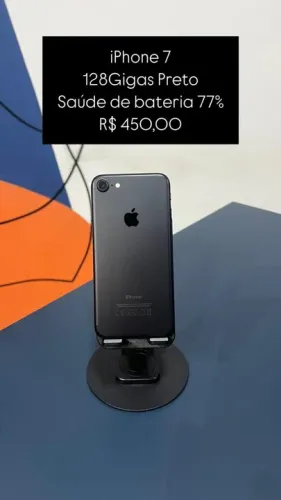 IPhone 7 Preto 128Gigas Saude de Bateria 77% Semi Novo | Loja Fisica |