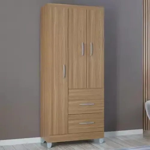 Roupeiro New Marbela 3P2G Castanho Poquema - Frete Grátis - Receba Hoje!