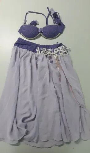 Conjunto figurino de Saia, cinturão e Top dança do ventre Infantil