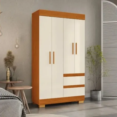 Guarda Roupas Maya 4 Portas - Roupeiro Solteiro Novo de Fábrica