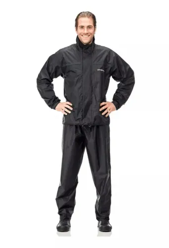 Capa De Chuva Masculina Pantaneiro 1000 Nylon Preta Motociclista