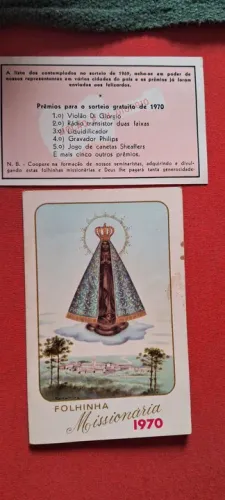 Folhinha Missionária 1970 Nossa Senhora Aparecida 