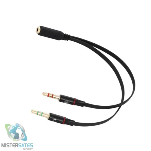 Cabo Adaptador Y Celular Fone P3 Fêmea - 2 P2 Macho Pc Xbox 22 cm - COD 967