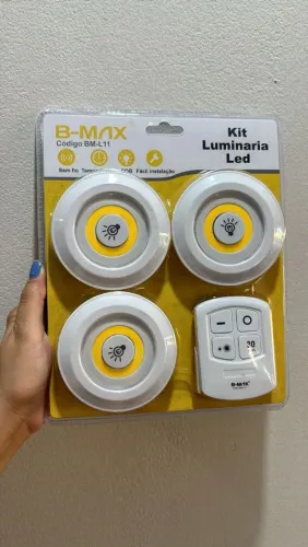 Kit 3x Lâmpada Luminária Led Spot Sem Fio Controle Remoto Branco Quente