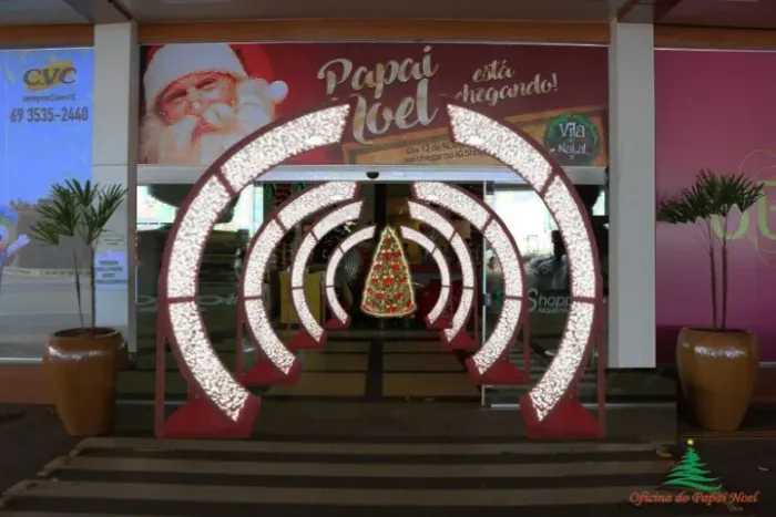 decoração de natal arco iluminado