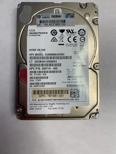 HD HP SAS, 2,5 600gb 10K 12g EG00600JWEBH