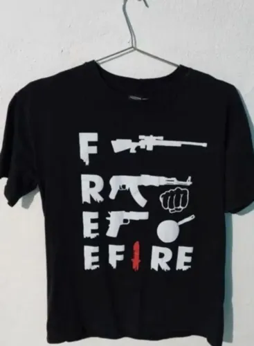 Camiseta Free Fire Tamanho: P Cor: Preto - Produto Original