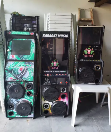 Máquina de karaokê e jukebox 3 em 1com bluetooth 