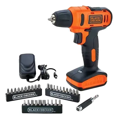 PARAFUSADEIRA E FURADEIRA 12V + 31 ACESSORIOS - BLACK E DECKER