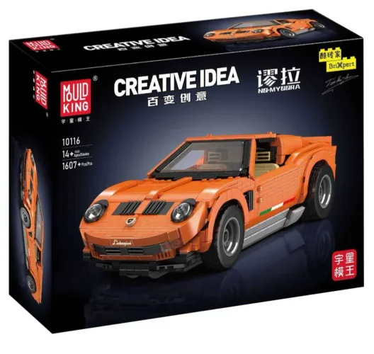 BLOCOS DE MONTAR LAMBORGHINI MIURA MODELO 10116 COM 1607 PEÇAS MARCA MOULD KING