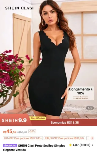 NOVO - Vestido elegante decotado - Tam.G