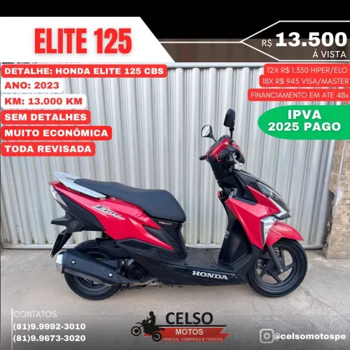 Elite 125 2013 Extra! C/13.000km! Financio48x Cartão 18x Troco CELSO MOTOS