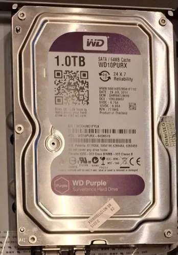 HD Western Digital Purple 1TB pouco uso 