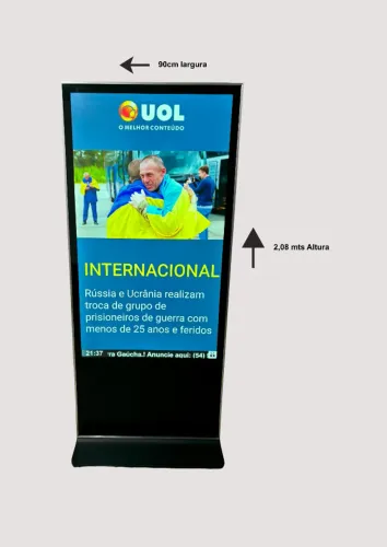 Totem Publicitário 65 Polegadas Touch Screen