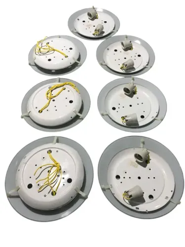 Kit 7 unidades lustre luminária de teto, de vidro jateado com 2 bocais