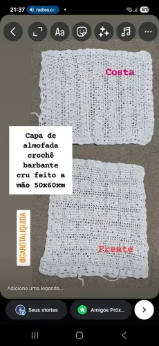 Capas de Almofada de Crochê Artesanais quadrados