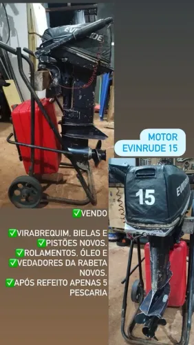 Vendo motor de popa Evinrude 15hp