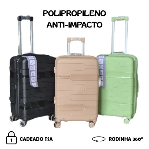 Mala de Viagem M ou G ( 23-32kg) Polipropileno - Loja Chew'S (Combinar cor e Modelo)